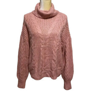 Crave Fame NWT Dusty Rose Cowl Neck Knit Sweater Juniors XL